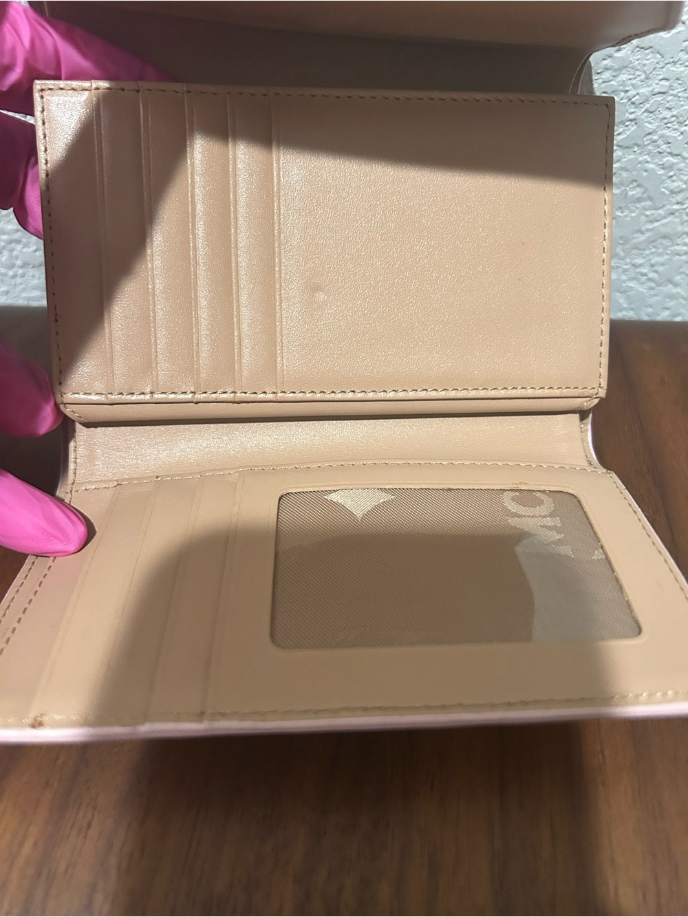 MCM Pink Leather Bow Trifold Wallet - Picture 11 of 13